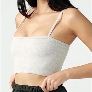 JOAH BROWN Pearl Grey Ribbed Cami